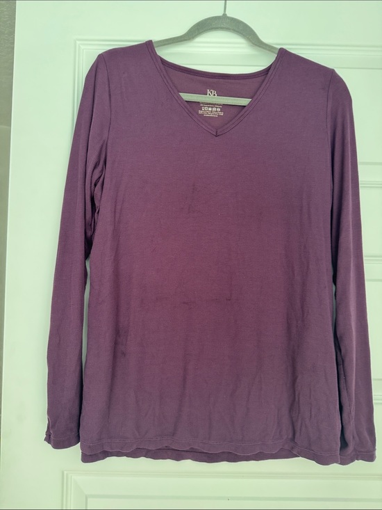 Kindred Bravely Tops - Kindred Bravely Long Sleeve V-Neck Top in Plum